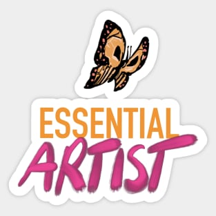 Essential ARTIST (butterfly on black) Sticker